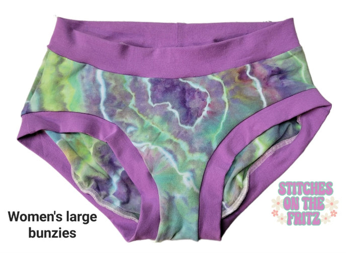 Women's Large Bunzies Full Coverage Tye Dye