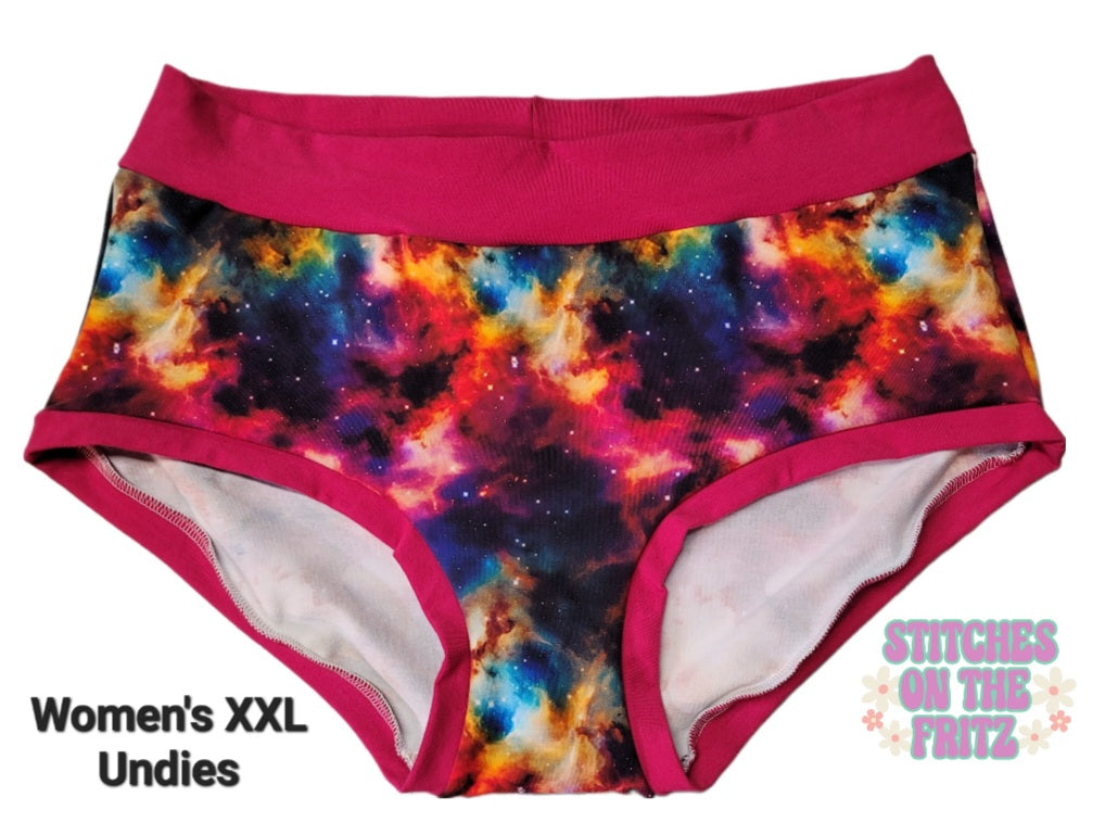 Women's 2XL Mid Rise Undies Galaxy