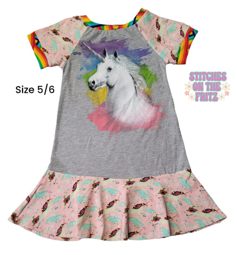 Size 5/6 Upcycled Unicorn Dress