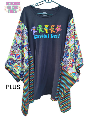 PLUS size Upcycled Grateful Dead Top