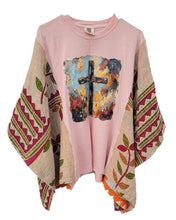 Load image into Gallery viewer, One Size Upcycled Kantha Top Cross