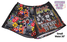 Load image into Gallery viewer, Size Small Adult Unisex Knit Baylor Shorts Upcycled Rock Bands
