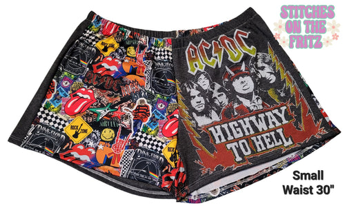 Size Small Adult Unisex Knit Baylor Shorts Upcycled Rock Bands