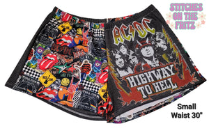 Size Small Adult Unisex Knit Baylor Shorts Upcycled Rock Bands