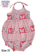 Load image into Gallery viewer, Size 3T Brielle Halter Bubble Romper Butterfly Floral