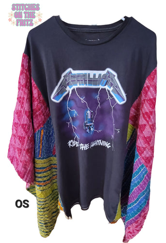 ONE Size Kantha Upcycle Top Metallica