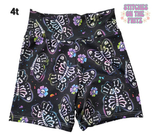 Size 4t Aster Shorts Halloween Butterfly Skeletons