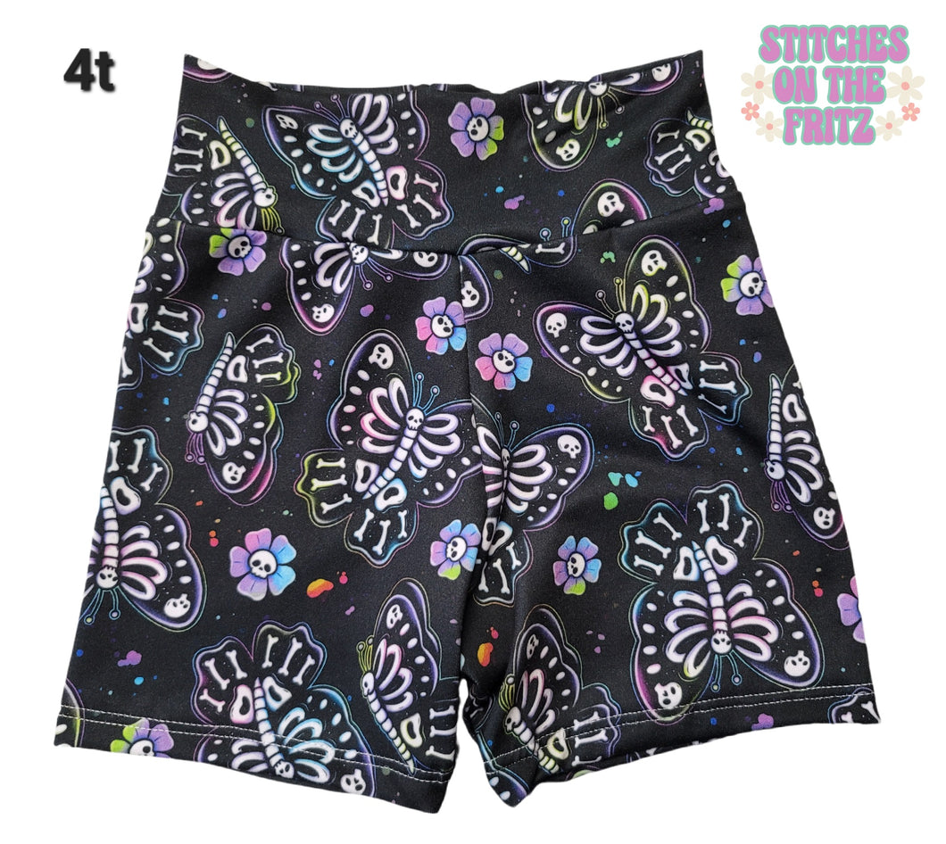 Size 4t Aster Shorts Halloween Butterfly Skeletons