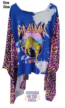 Load image into Gallery viewer, ONE Size Upcycle Poncho Top Def Leppard