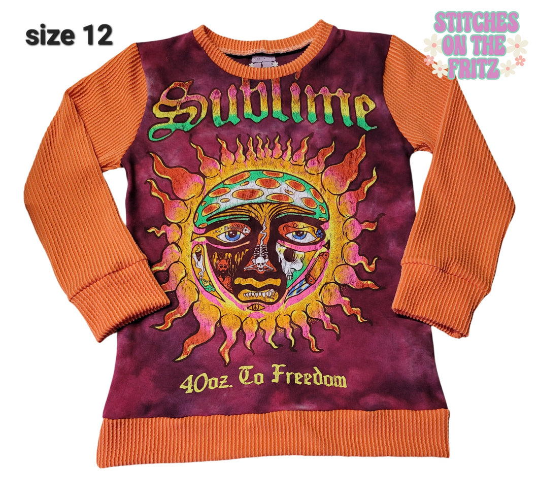 Size 12 Upcycled Long Sleeve Top Sublime
