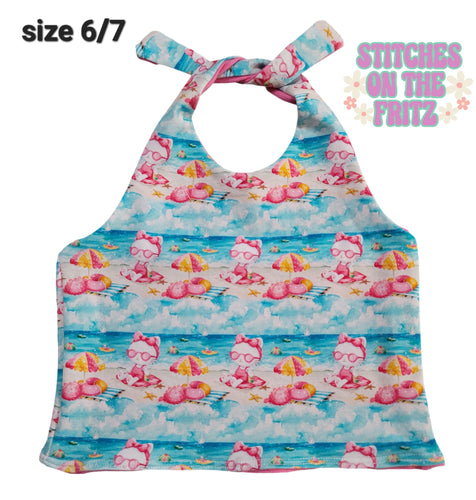 Size 6/7 Halter Crop Top Beach