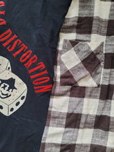 Load image into Gallery viewer, Woman's Upcycled Flannel Tee Social Distortion  up to XL