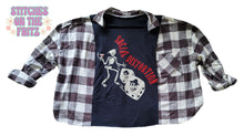 Load image into Gallery viewer, Woman's Upcycled Flannel Tee Social Distortion  up to XL