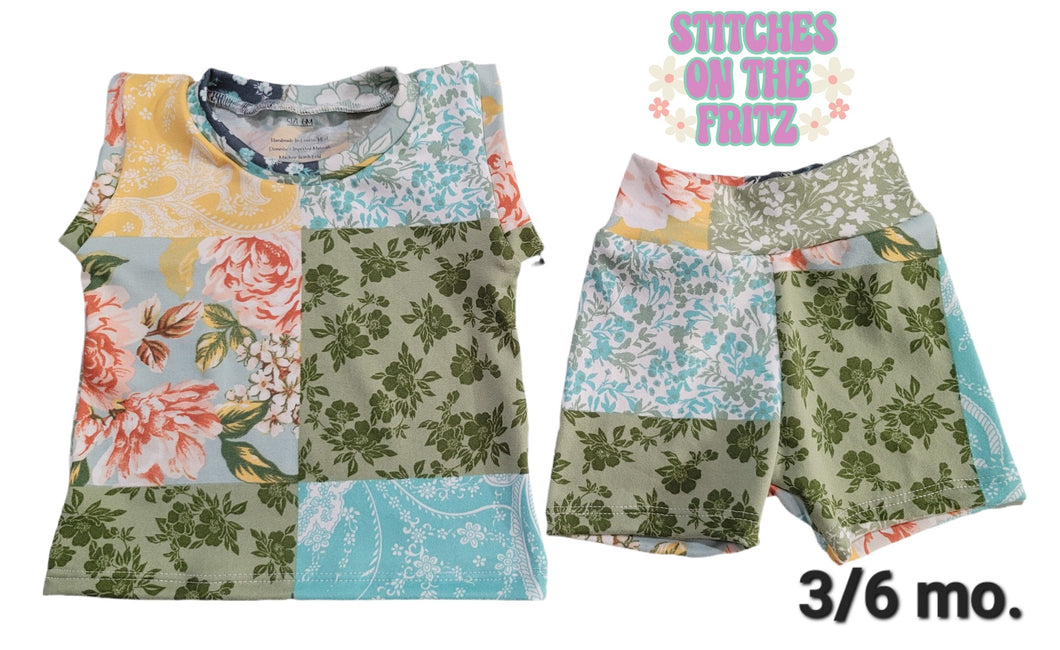 Size 3/6 month Aster Tank and Shorts Patchwork