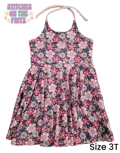 Size 3T Brielle Halter Twirl Dress Floral