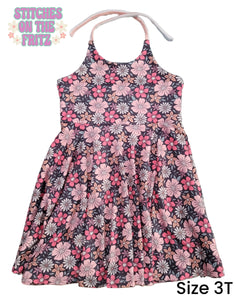 Size 3T Brielle Halter Twirl Dress Floral