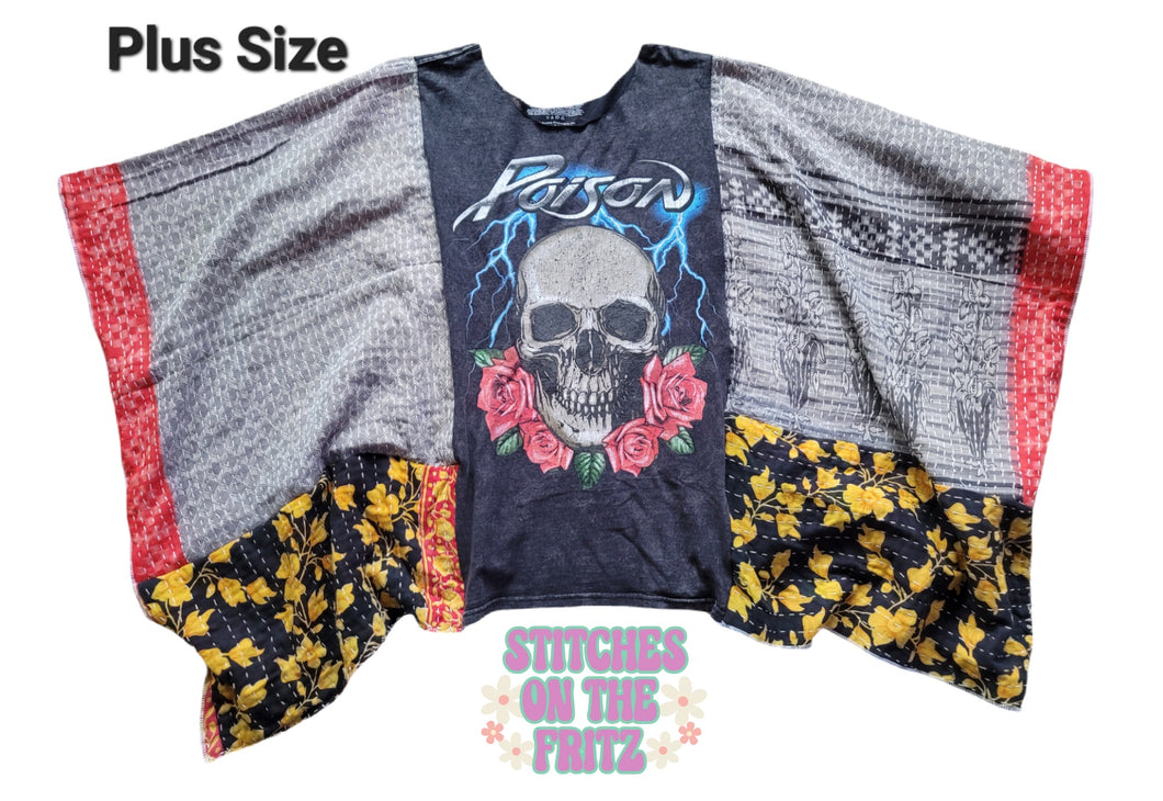Plus Size Kantha Upcycle Top Poison