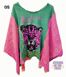 ONE Size Kantha Upcycle Top Def Leppard
