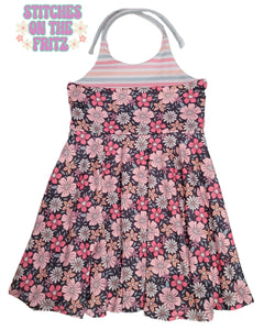 Size 3T Brielle Halter Twirl Dress Floral
