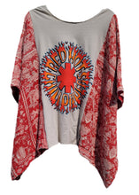 Load image into Gallery viewer, New Upcycled Kantha Top One Size Red Hot Chili Peppers