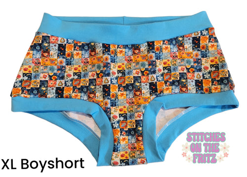 Women's XL Full Coverage Boyshort Patchwork