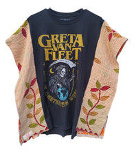 Load image into Gallery viewer, Upcycled Women's Kantha Top One Size Greta Van Fleet
